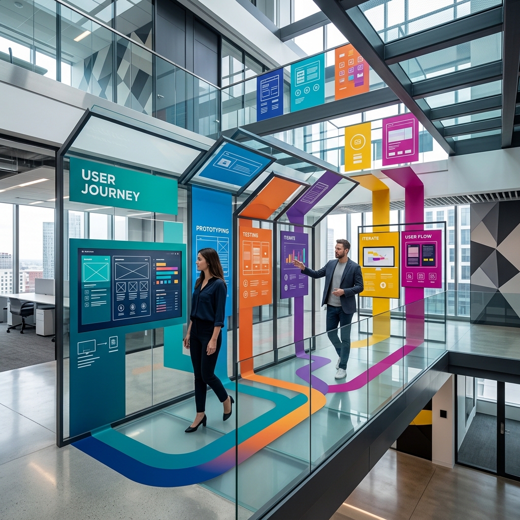 Corporate abstract UX UI design interface