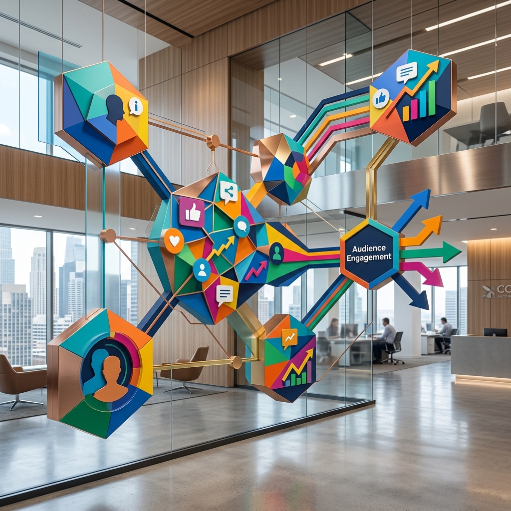 Corporate abstract social media marketing strategy